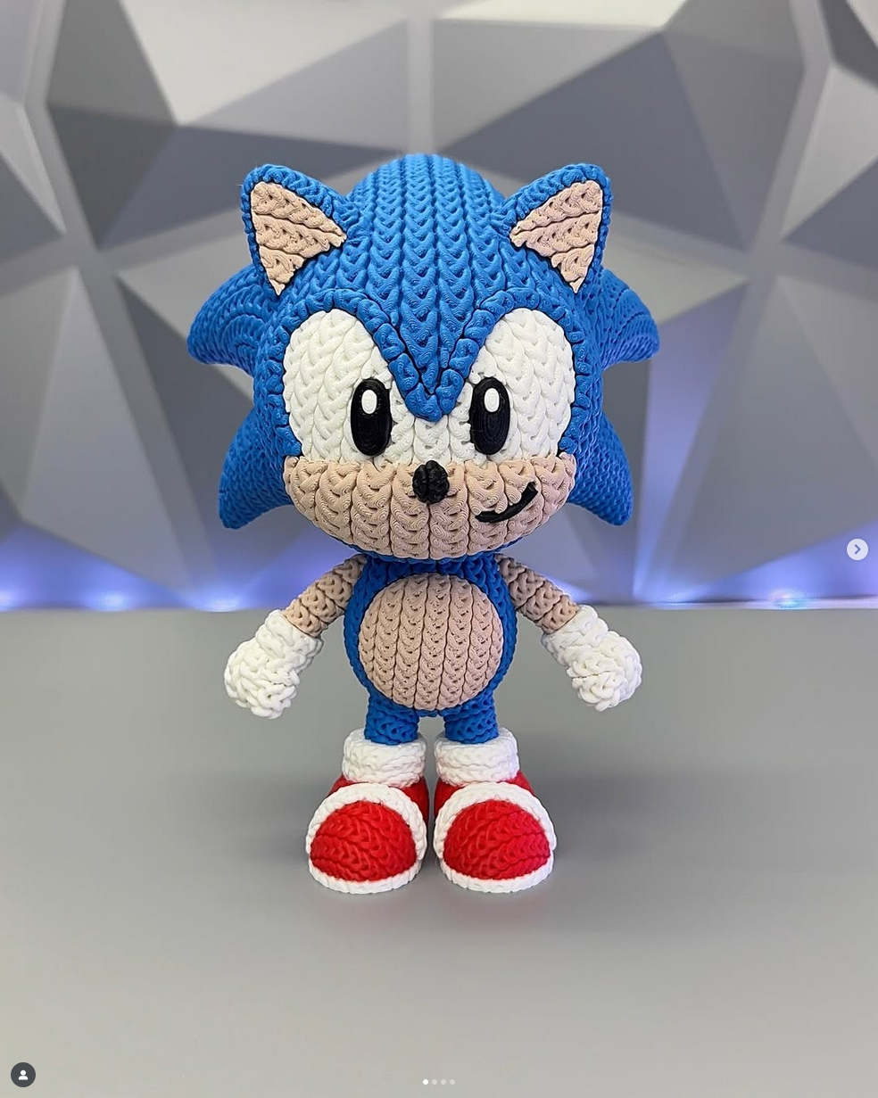 Sonic Knitted/Crochet 3D Printed Figure