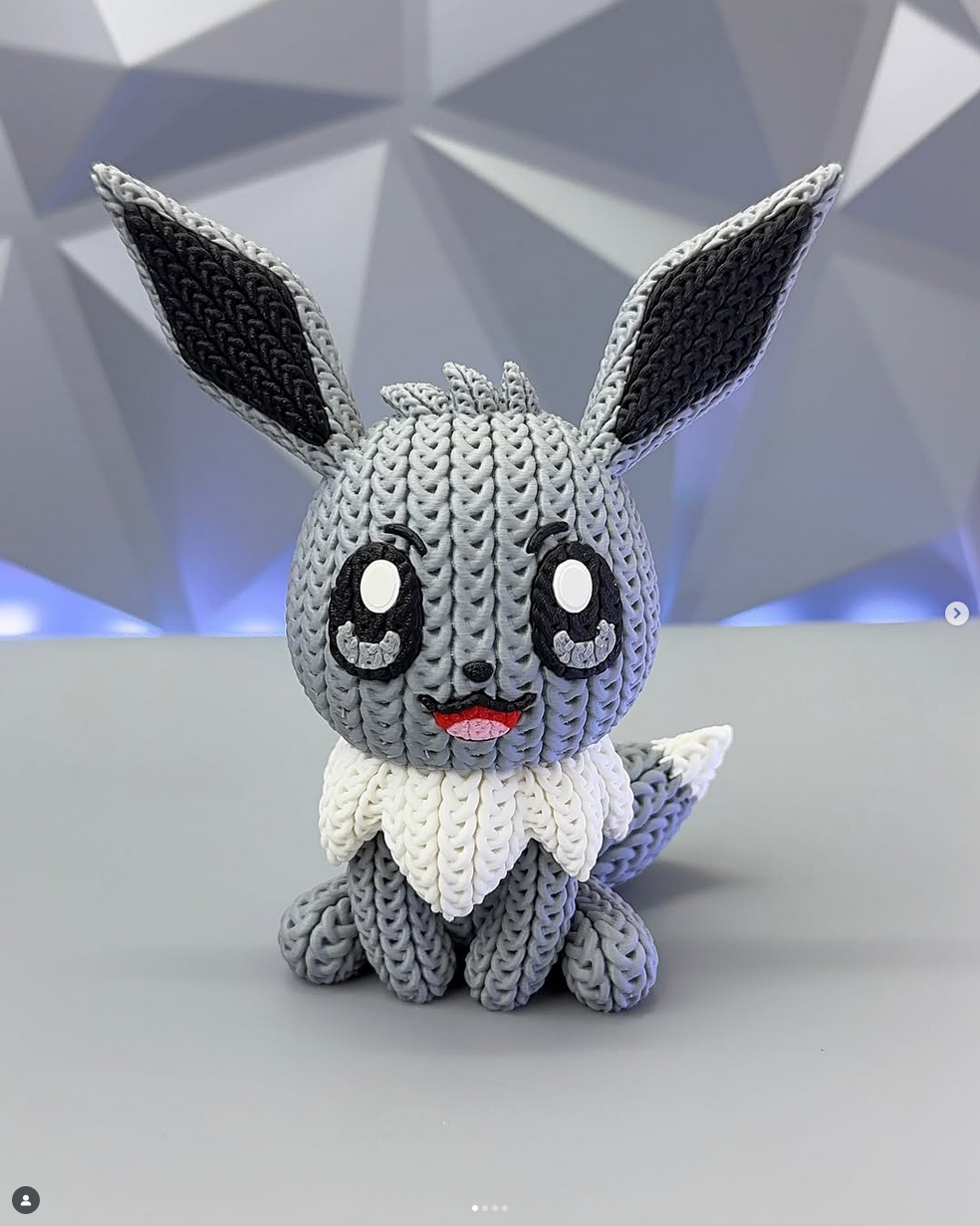 Shiny Eevee Crochet/Knitted Figure 3D Printed