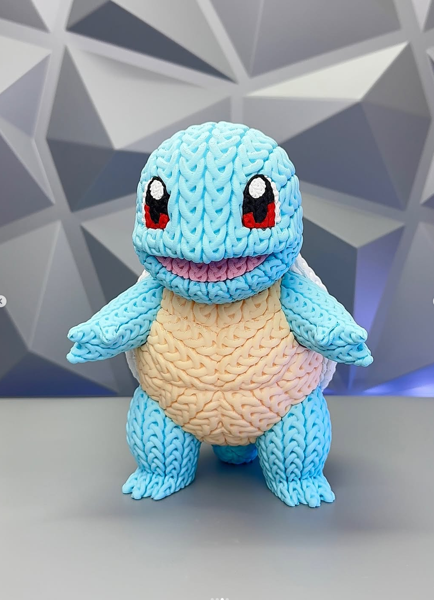 Squirtle Knitted 3D Printed Figure