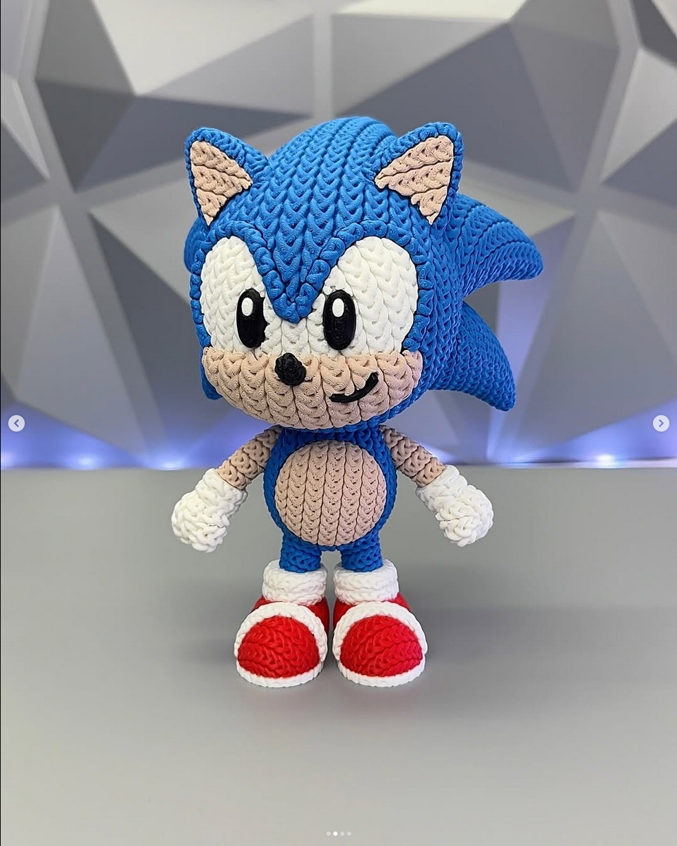 Sonic Knitted/Crochet 3D Printed Figure