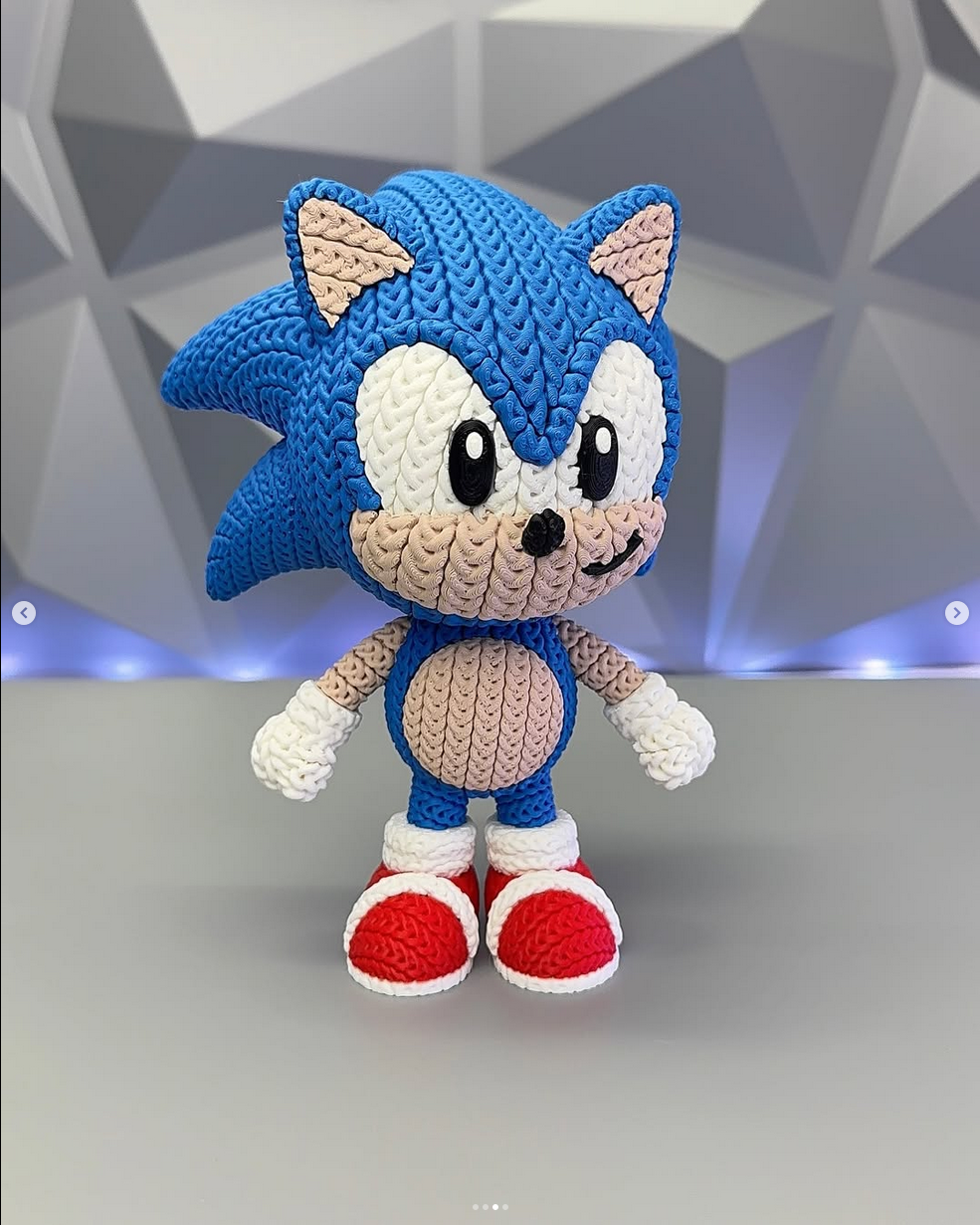 Sonic Knitted/Crochet 3D Printed Figure