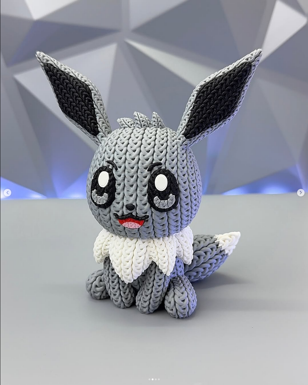 Shiny Eevee Crochet/Knitted Figure 3D Printed