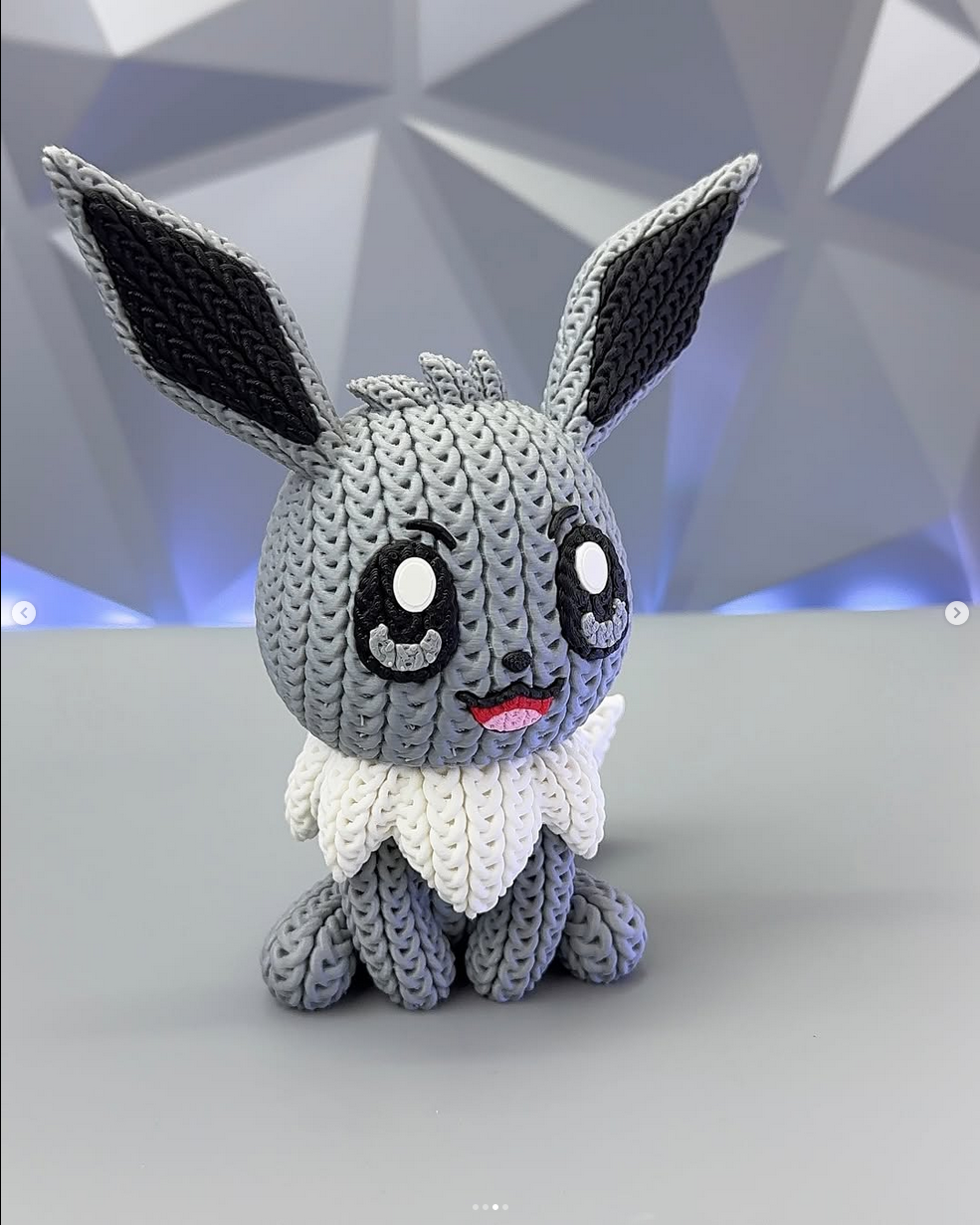 Shiny Eevee Crochet/Knitted Figure 3D Printed