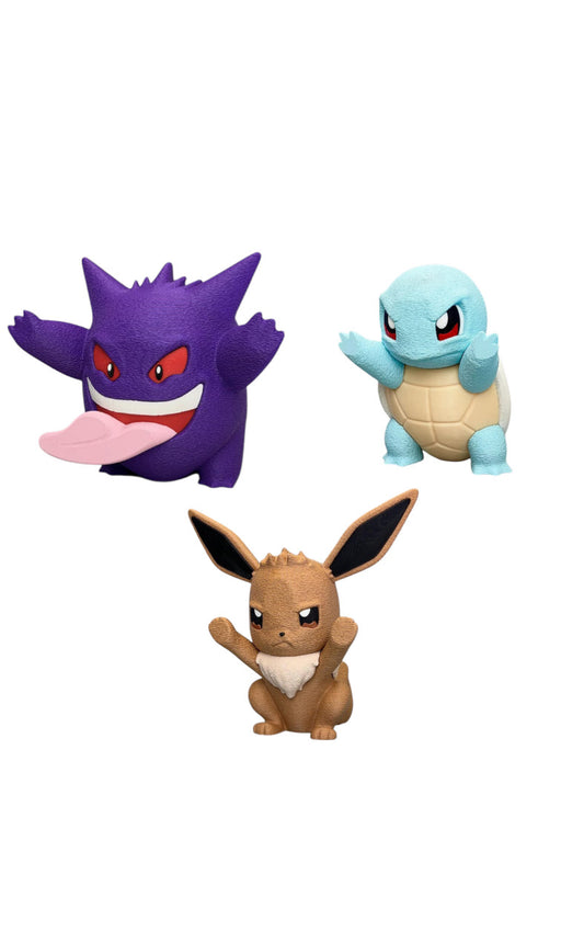 Gengar, Squirtle, Eevee Window Display Figure | 3D Printed Ghost Pokémon Decor | PC Case & Window Art