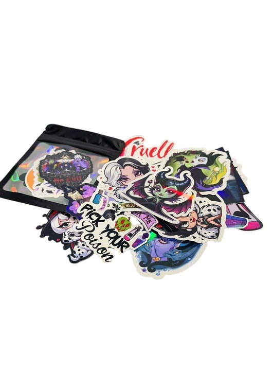 Disney Female Villans Holographic Stickers Pack of 30