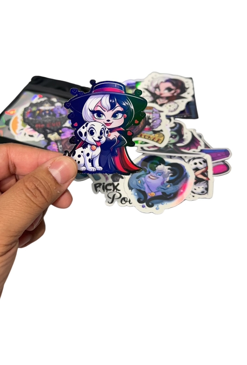 Disney Female Villans Holographic Stickers Pack of 30