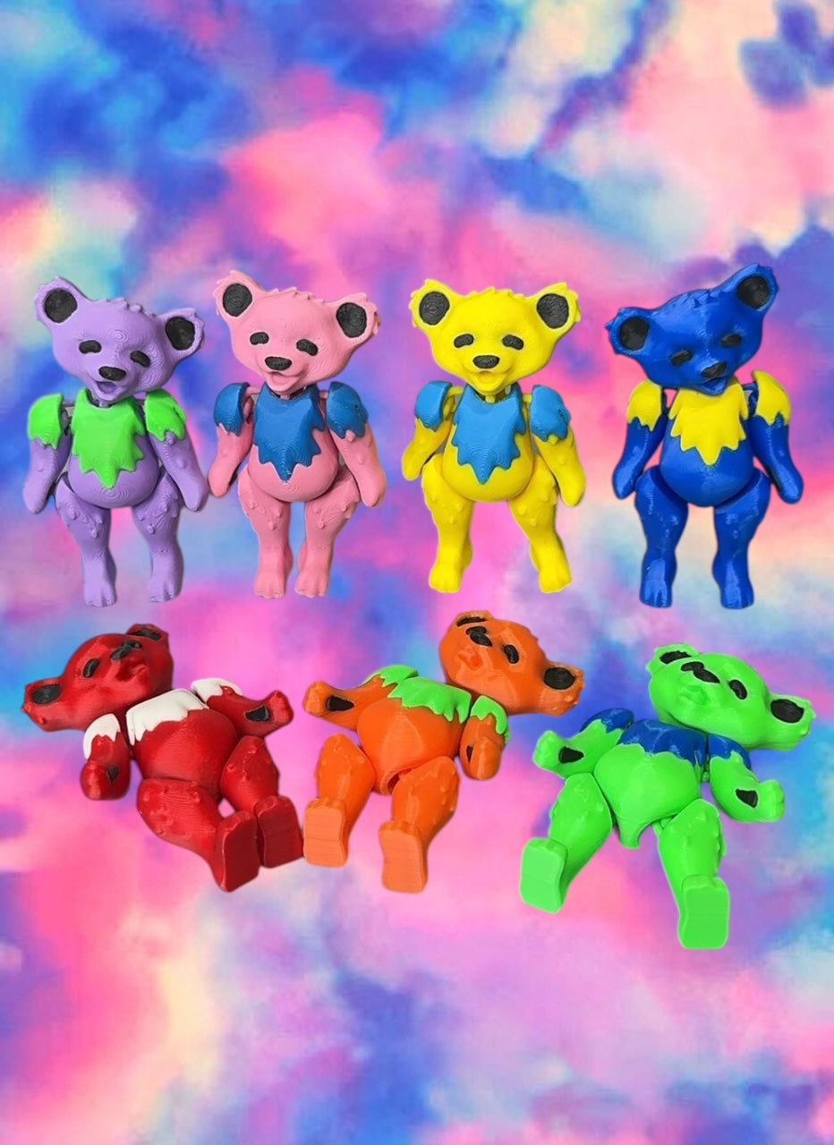 Greatful Bear Collectible Figurine Fidget 3D Printed