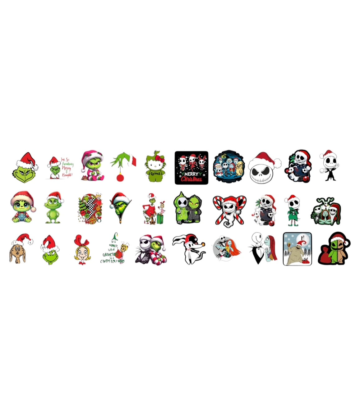 Jack & Grinchy Holographic Sticker Pack of 30