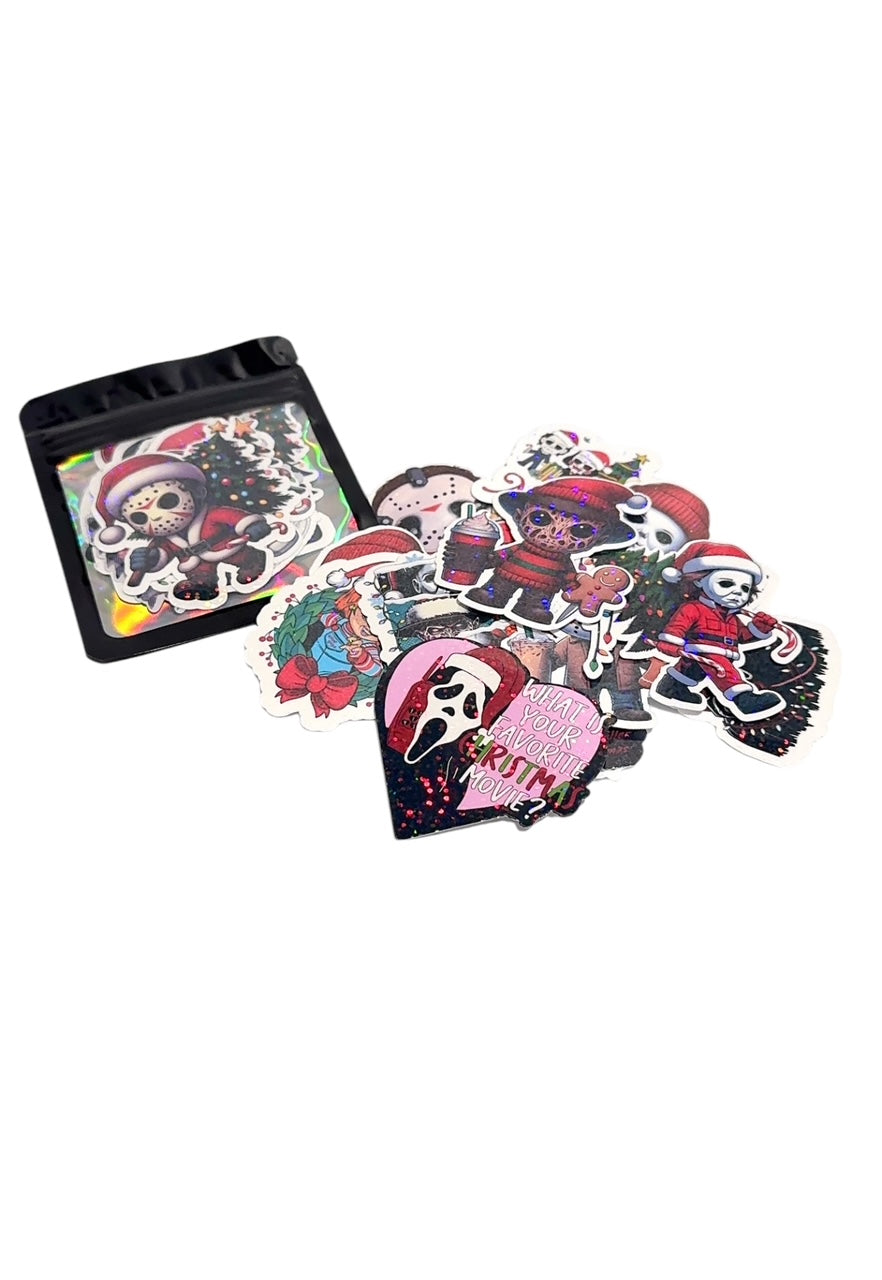 Horror Character Christmas Holographic Sticker Pack of 30