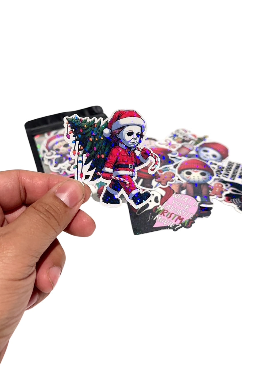 Horror Character Christmas Holographic Sticker Pack of 30