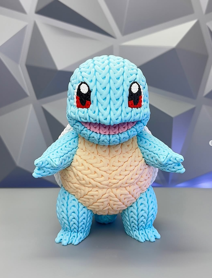 Squirtle Knitted 3D Printed Figure