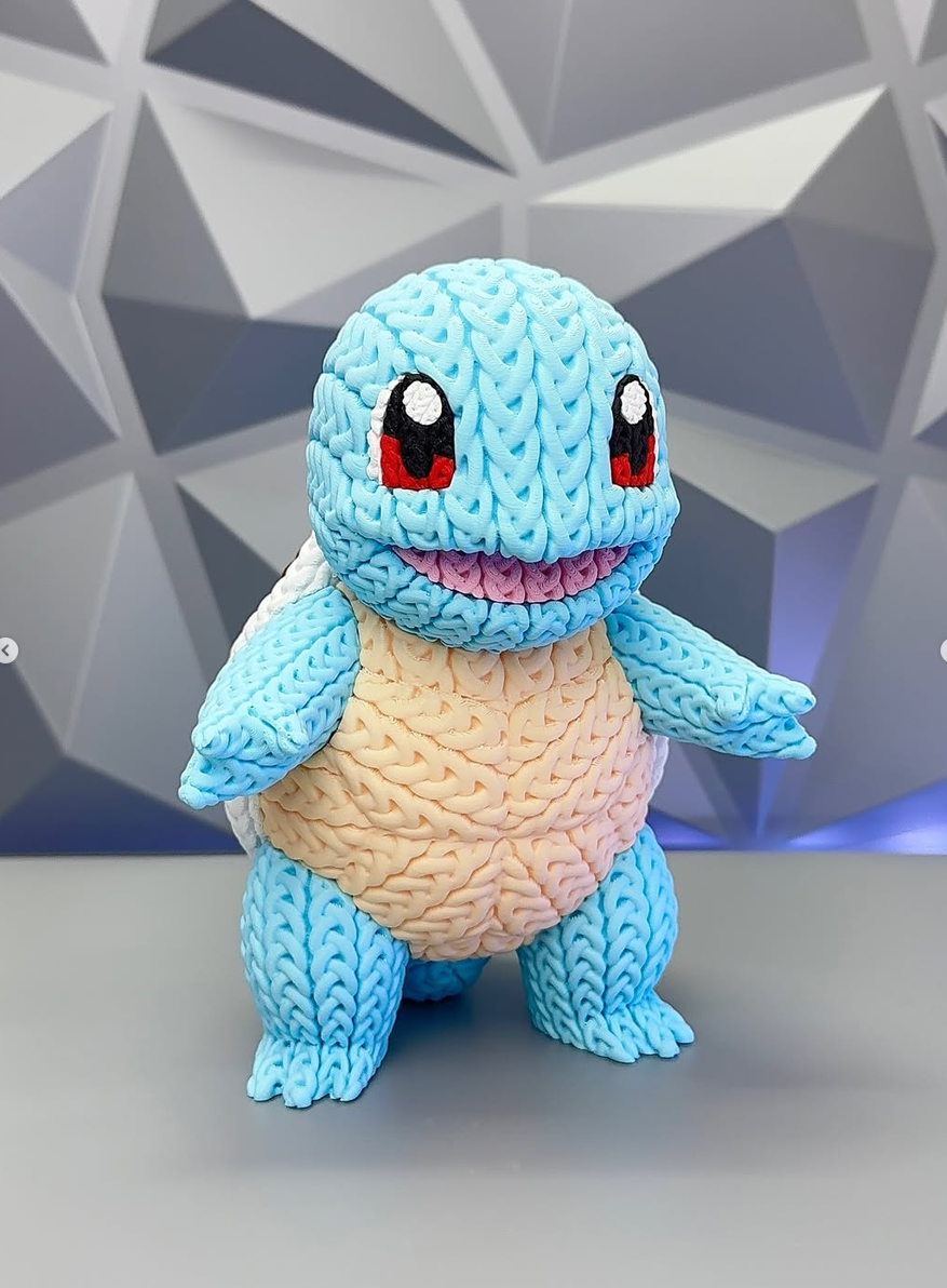 Squirtle Knitted 3D Printed Figure