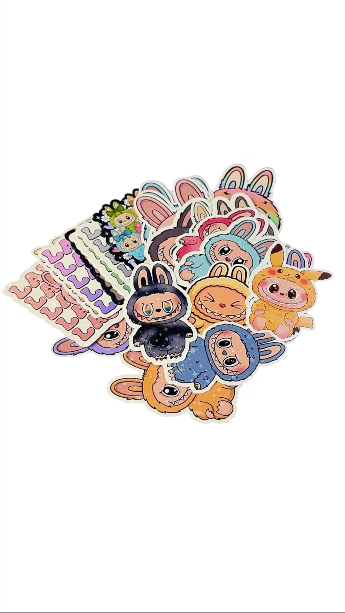 Labubu Holographic Sticker Pack of 30