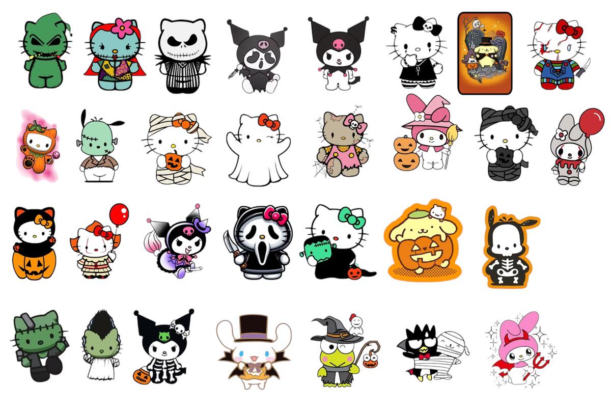 Hello-Kitty Holographic Halloween Sticker Pack of 30